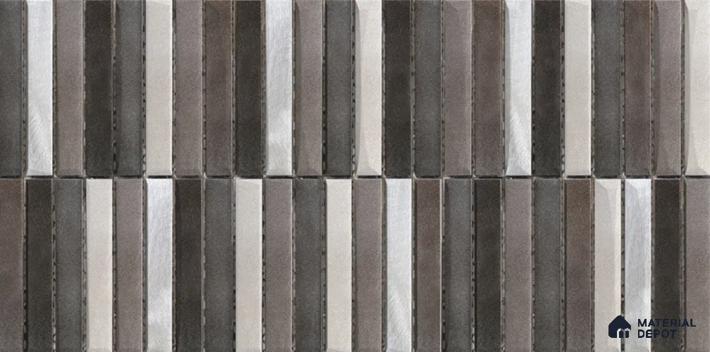 Faux Subway Wall Tile TL 05376 AJ Amoretta Graphite 2 ft x 1 ft Ceramic Glossy Finish - 8 mm | Suitable For Kitchen, Bathroom Walls and Backsplashes| Please Expect a Slight Variation of Pattern