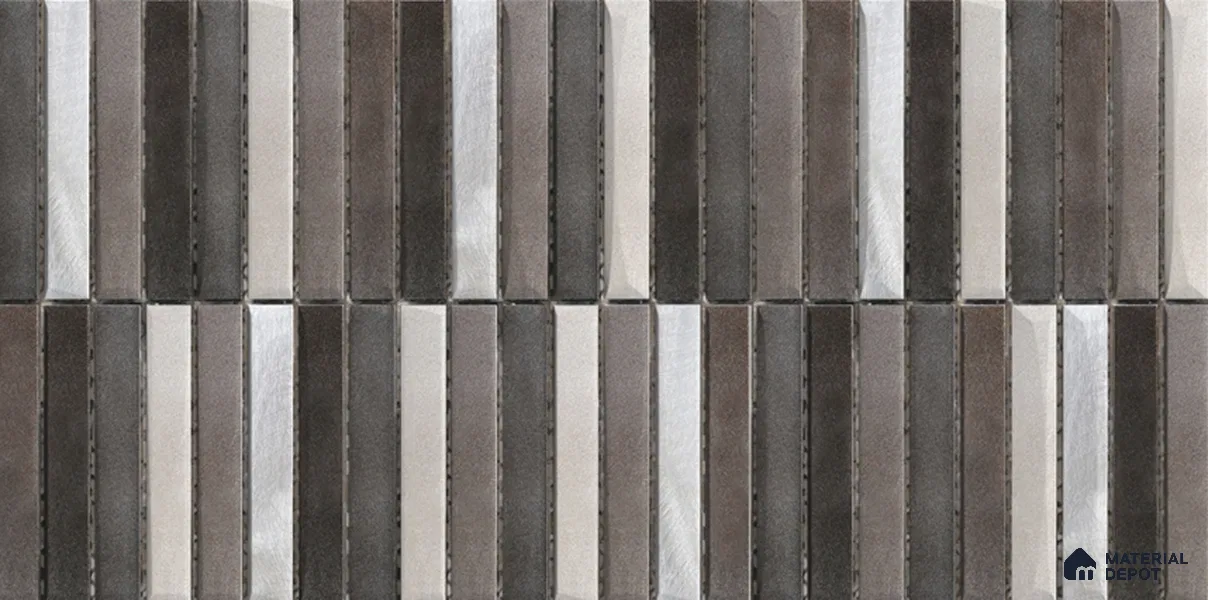 Faux Subway Wall Tile TL 05376 AJ Amoretta Graphite 2 ft x 1 ft Ceramic Glossy Finish - 8 mm | Suitable For Kitchen, Bathroom Walls and Backsplashes| Please Expect a Slight Variation of Pattern