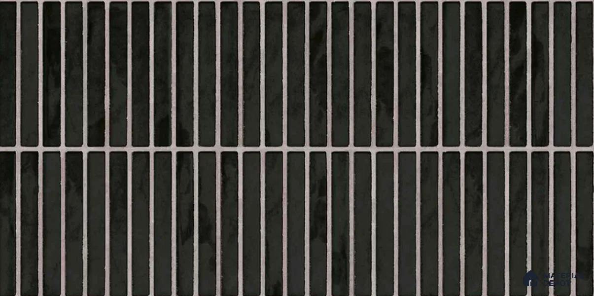 Faux Subway Wall Tile TL 05376 AA Amoretta Black 2 ft x 1 ft Ceramic Matte Finish - 8 mm | Suitable For Kitchen, Bathroom Walls and Backsplashes| Please Expect a Slight Variation of Pattern
