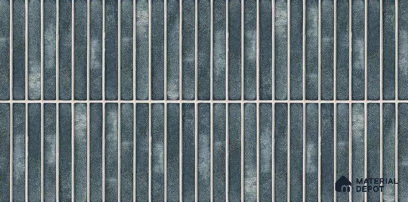 Faux Subway Wall Tile TL 05376 AF Amoretta Slate Blue 2 ft x 1 ft Ceramic Matte Finish - 8 mm | Suitable For Kitchen, Bathroom Walls and Backsplashes| Please Expect a Slight Variation of Pattern
