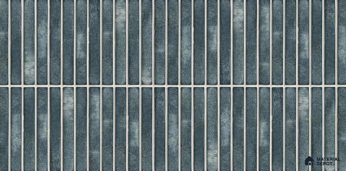 Faux Subway Wall Tile TL 05376 AF Amoretta Slate Blue 2 ft x 1 ft Ceramic Matte Finish - 8 mm | Suitable For Kitchen, Bathroom Walls and Backsplashes| Please Expect a Slight Variation of Pattern