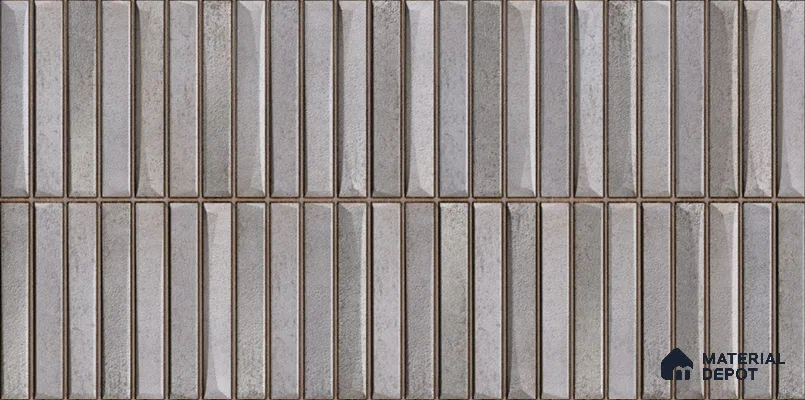 Faux Subway Wall Tile TL 05376 AH Amoretta Silver 2 ft x 1 ft Ceramic Glossy Finish - 8 mm | Suitable For Kitchen, Bathroom Walls and Backsplashes| Please Expect a Slight Variation of Pattern