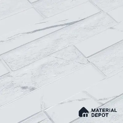 Faux Subway Wall Tile TL 05380 B Miraq Marquina White 2 ft x 1 ft Ceramic Matte Finish - 8 mm | Suitable For Kitchen, Bathroom Walls and Backsplashes | Please Expect a Slight Variation of Pattern