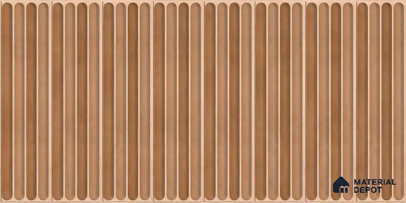 Faux Subway Wall Tile TL 05377 B Miraq Ripple Stripes Brown 2 ft x 1 ft Ceramic Glossy Finish - 8 mm | Suitable For Kitchen, Bathroom Walls and Backsplashes | Please Expect a Slight Variation of Pattern