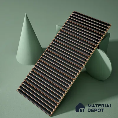 Faux Subway Wall Tile TL 05377 Miraq Ripple Stripes Black 2 ft x 1 ft Ceramic Glossy Finish - 8 mm | Suitable For Kitchen, Bathroom Walls and Backsplashes | Please Expect a Slight Variation of Pattern (Sample)