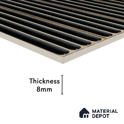Faux Subway Wall Tile TL 05377 Miraq Ripple Stripes Black 2 ft x 1 ft Ceramic Glossy Finish - 8 mm | Suitable For Kitchen, Bathroom Walls and Backsplashes | Please Expect a Slight Variation of Pattern (Sample)