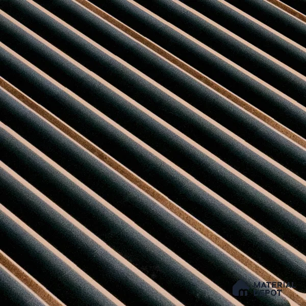 Faux Subway Wall Tile TL 05377 Miraq Ripple Stripes Black 2 ft x 1 ft Ceramic Glossy Finish - 8 mm | Suitable For Kitchen, Bathroom Walls and Backsplashes | Please Expect a Slight Variation of Pattern (Sample)