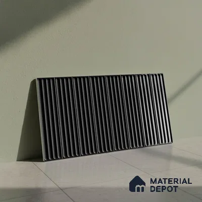 Faux Subway Wall Tile TL 05377 I Miraq Black Ripple 2 ft x 1 ft Ceramic Glossy Finish - 8 mm | Suitable For Kitchen, Bathroom Walls and Backsplashes | Please Expect a Slight Variation of Pattern