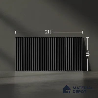 Faux Subway Wall Tile TL 05377 I Miraq Black Ripple 2 ft x 1 ft Ceramic Glossy Finish - 8 mm | Suitable For Kitchen, Bathroom Walls and Backsplashes | Please Expect a Slight Variation of Pattern