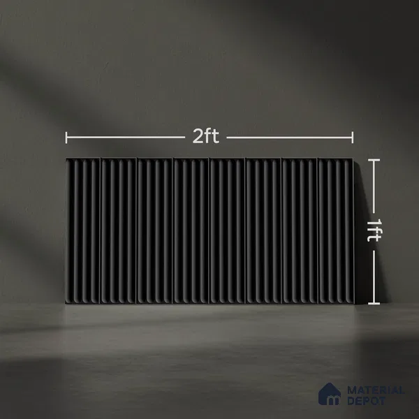 Faux Subway Wall Tile TL 05377 I Miraq Black Ripple 2 ft x 1 ft Ceramic Glossy Finish - 8 mm | Suitable For Kitchen, Bathroom Walls and Backsplashes | Please Expect a Slight Variation of Pattern