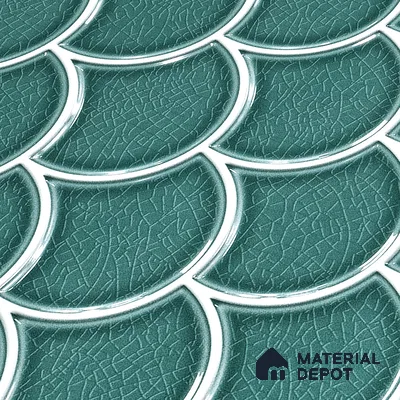 Faux Subway Wall Tile TL 05378 B Miraq Shellora Aqua 2 ft x 1 ft Ceramic Glossy Finish - 8 mm | Suitable For Kitchen, Bathroom Walls and Backsplashes (Sample)