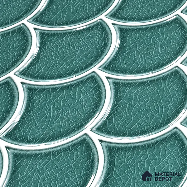 Faux Subway Wall Tile TL 05378 B Miraq Shellora Aqua 2 ft x 1 ft Ceramic Glossy Finish - 8 mm | Suitable For Kitchen, Bathroom Walls and Backsplashes (Sample)