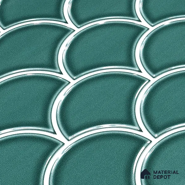 Faux Subway Wall Tile TL 05378 C Miraq Shellora Aqua 2 ft x 1 ft Ceramic Glossy Finish - 8 mm | Suitable For Kitchen, Bathroom Walls and Backsplashes (Sample)