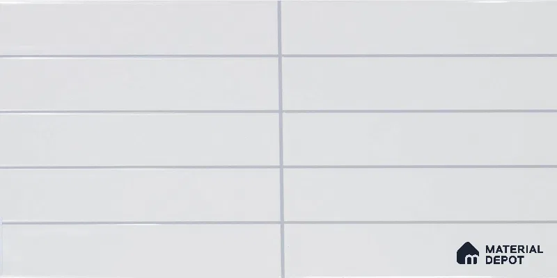 Faux Subway Wall Tile TL 05384 Miraq Snow White 2 ft x 1 ft Ceramic Glossy Finish - 8 mm | Suitable For Kitchen, Bathroom Walls and Backsplashes | Please Expect a Slight Variation of Pattern (Sample)