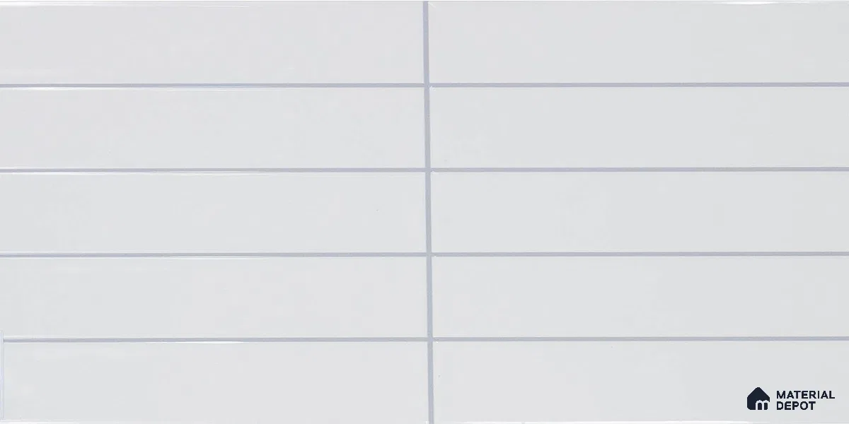 Faux Subway Wall Tile TL 05384 Miraq Snow White 2 ft x 1 ft Ceramic Glossy Finish - 8 mm | Suitable For Kitchen, Bathroom Walls and Backsplashes | Please Expect a Slight Variation of Pattern (Sample)