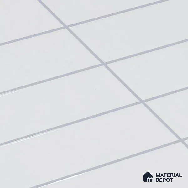 Faux Subway Wall Tile TL 05384 Miraq Snow White 2 ft x 1 ft Ceramic Glossy Finish - 8 mm | Suitable For Kitchen, Bathroom Walls and Backsplashes | Please Expect a Slight Variation of Pattern (Sample)