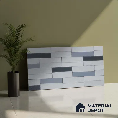 Faux Subway Wall Tile TL 05382 B Miraq Stack White 2 ft x 1 ft Ceramic Matte Finish - 8 mm | Suitable For Kitchen, Bathroom Walls and Backsplashes | Please Expect a Slight Variation of Pattern (Sample)