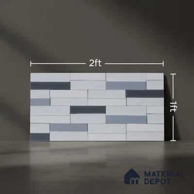Faux Subway Wall Tile TL 05382 B Miraq Stack White 2 ft x 1 ft Ceramic Matte Finish - 8 mm | Suitable For Kitchen, Bathroom Walls and Backsplashes | Please Expect a Slight Variation of Pattern (Sample)