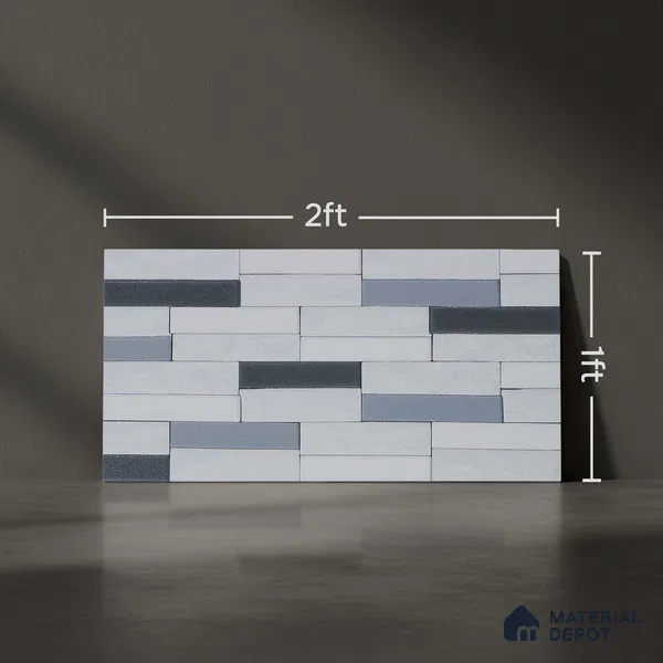Faux Subway Wall Tile TL 05382 B Miraq Stack White 2 ft x 1 ft Ceramic Matte Finish - 8 mm | Suitable For Kitchen, Bathroom Walls and Backsplashes | Please Expect a Slight Variation of Pattern (Sample)