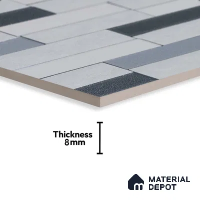 Faux Subway Wall Tile TL 05382 B Miraq Stack White 2 ft x 1 ft Ceramic Matte Finish - 8 mm | Suitable For Kitchen, Bathroom Walls and Backsplashes | Please Expect a Slight Variation of Pattern (Sample)