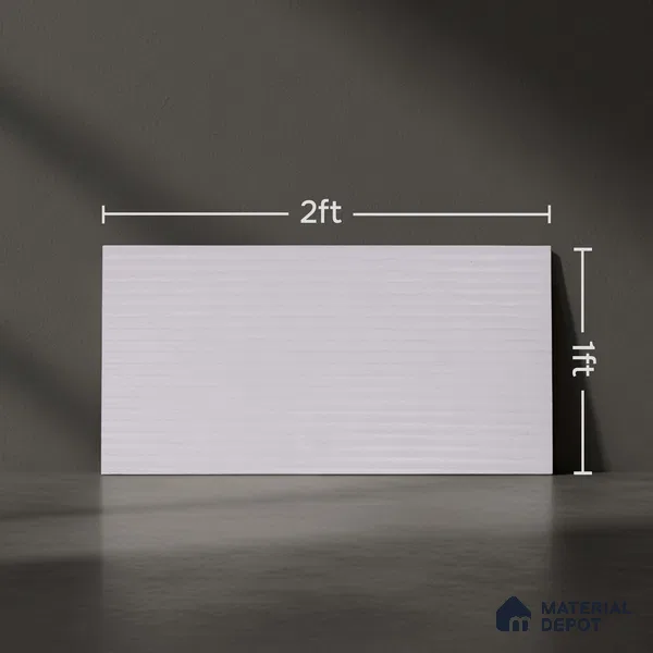 Faux Subway Wall Tile TL 05381 E Miraq Temba White 2 ft x 1 ft Ceramic Matte Finish - 8 mm | Suitable For Kitchen, Bathroom Walls and Backsplashes | Please Expect a Slight Variation of Pattern (Sample)