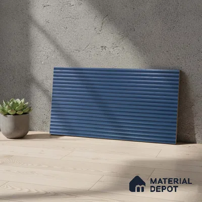 Faux Subway Wall Tile TL 05381 Miraq Temba Navy Blue 2 ft x 1 ft Ceramic Matte Finish - 8 mm | Suitable For Kitchen, Bathroom Walls and Backsplashes | Please Expect a Slight Variation of Pattern (Sample)