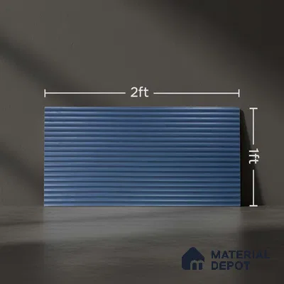 Faux Subway Wall Tile TL 05381 Miraq Temba Navy Blue 2 ft x 1 ft Ceramic Matte Finish - 8 mm | Suitable For Kitchen, Bathroom Walls and Backsplashes | Please Expect a Slight Variation of Pattern (Sample)