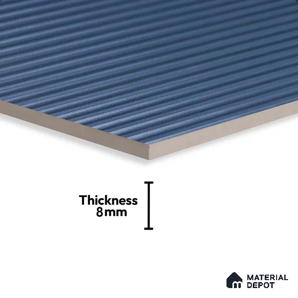 Faux Subway Wall Tile TL 05381 Miraq Temba Navy Blue 2 ft x 1 ft Ceramic Matte Finish - 8 mm | Suitable For Kitchen, Bathroom Walls and Backsplashes | Please Expect a Slight Variation of Pattern (Sample)