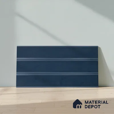 Faux Subway Wall Tile TL 05385 D Miraq Nautical Blue 2 ft x 1 ft Ceramic Matte Finish - 8 mm | Suitable For Kitchen, Bathroom Walls and Backsplashes | Please Expect a Slight Variation of Pattern (Sample)