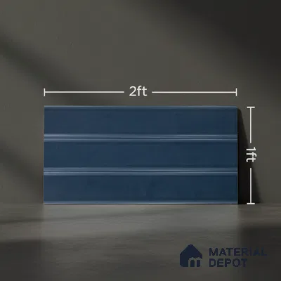 Faux Subway Wall Tile TL 05385 D Miraq Nautical Blue 2 ft x 1 ft Ceramic Matte Finish - 8 mm | Suitable For Kitchen, Bathroom Walls and Backsplashes | Please Expect a Slight Variation of Pattern (Sample)
