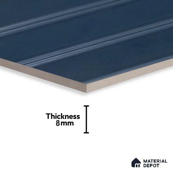 Faux Subway Wall Tile TL 05385 D Miraq Nautical Blue 2 ft x 1 ft Ceramic Matte Finish - 8 mm | Suitable For Kitchen, Bathroom Walls and Backsplashes | Please Expect a Slight Variation of Pattern (Sample)