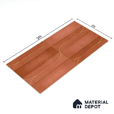 Faux Subway Wall Tile TL 05295 B Splendore Golden Arch Cotto 2 ft x 1 ft Ceramic Matte Finish - 9 mm | Suitable for Bathroom, Balcony, Kitchen Walls & Backsplashes | Please Expect a Slight Variation of Pattern (Sample)