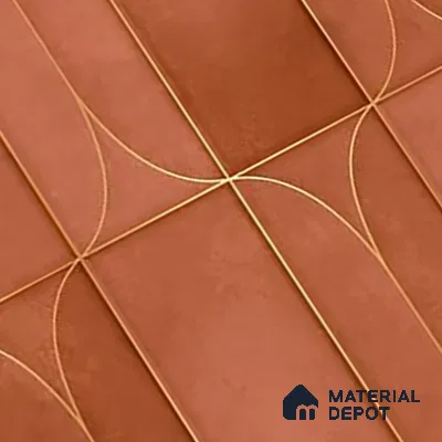 Faux Subway Wall Tile TL 05295 B Splendore Golden Arch Cotto 2 ft x 1 ft Ceramic Matte Finish - 9 mm | Suitable for Bathroom, Balcony, Kitchen Walls & Backsplashes | Please Expect a Slight Variation of Pattern (Sample)