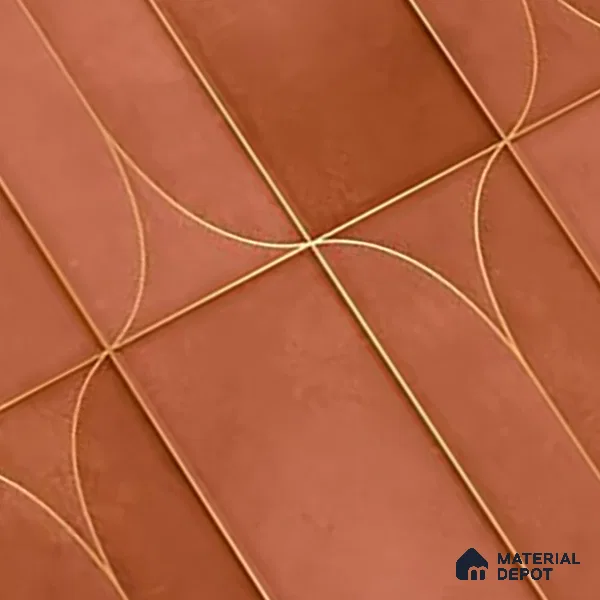 Faux Subway Wall Tile TL 05295 B Splendore Golden Arch Cotto 2 ft x 1 ft Ceramic Matte Finish - 9 mm | Suitable for Bathroom, Balcony, Kitchen Walls & Backsplashes | Please Expect a Slight Variation of Pattern (Sample)
