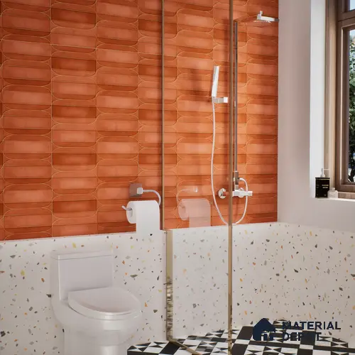 Faux Subway Wall Tile TL 05295 B Splendore Golden Arch Cotto 2 ft x 1 ft Ceramic Matte Finish - 9 mm | Suitable for Bathroom, Balcony, Kitchen Walls & Backsplashes | Please Expect a Slight Variation of Pattern