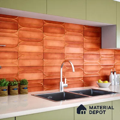 Faux Subway Wall Tile TL 05295 B Splendore Golden Arch Cotto 2 ft x 1 ft Ceramic Matte Finish - 9 mm | Suitable for Bathroom, Balcony, Kitchen Walls & Backsplashes | Please Expect a Slight Variation of Pattern (Sample)