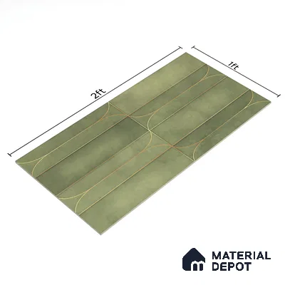 Faux Subway Wall Tile TL 05295 C Splendore Golden Arch Olive 2 ft x 1 ft Ceramic Matte Finish - 9 mm | Suitable for Bathroom, Balcony, Kitchen Walls & Backsplashes | Please Expect a Slight Variation of Pattern (Sample)