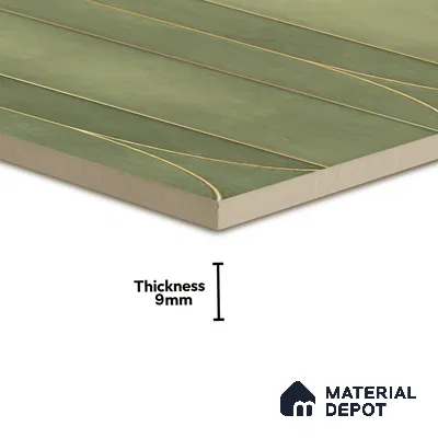 Faux Subway Wall Tile TL 05295 C Splendore Golden Arch Olive 2 ft x 1 ft Ceramic Matte Finish - 9 mm | Suitable for Bathroom, Balcony, Kitchen Walls & Backsplashes | Please Expect a Slight Variation of Pattern (Sample)