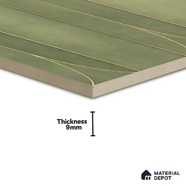Faux Subway Wall Tile TL 05295 C Splendore Golden Arch Olive 2 ft x 1 ft Ceramic Matte Finish - 9 mm | Suitable for Bathroom, Balcony, Kitchen Walls & Backsplashes | Please Expect a Slight Variation of Pattern (Sample)