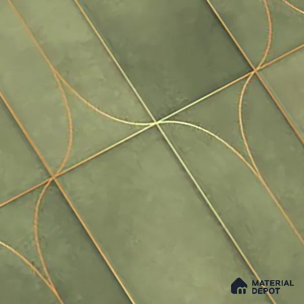 Faux Subway Wall Tile TL 05295 C Splendore Golden Arch Olive 2 ft x 1 ft Ceramic Matte Finish - 9 mm | Suitable for Bathroom, Balcony, Kitchen Walls & Backsplashes | Please Expect a Slight Variation of Pattern (Sample)