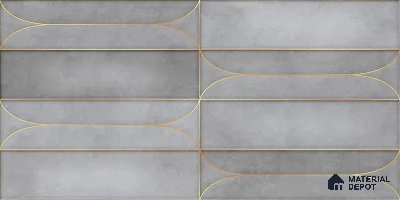 Faux Subway Wall Tile TL 05295 D Splendore Golden Arch Shadow 2 ft x 1 ft Ceramic Matte Finish - 9 mm | Suitable for Bathroom, Balcony, Kitchen Walls & Backsplashes | Please Expect a Slight Variation of Pattern (Sample)