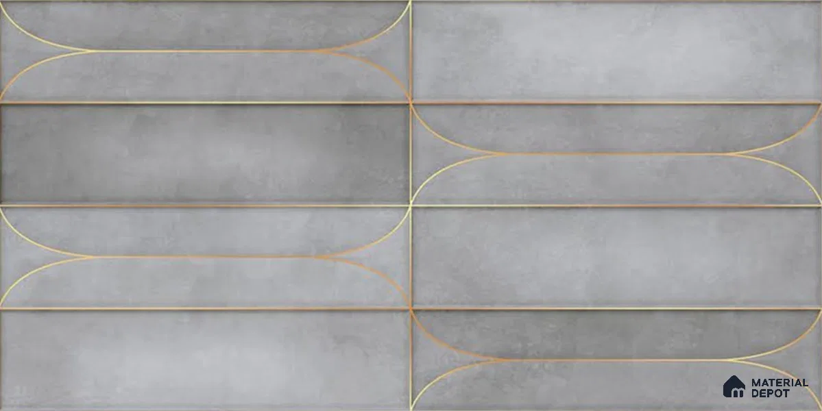 Faux Subway Wall Tile TL 05295 D Splendore Golden Arch Shadow 2 ft x 1 ft Ceramic Matte Finish - 9 mm | Suitable for Bathroom, Balcony, Kitchen Walls & Backsplashes | Please Expect a Slight Variation of Pattern (Sample)