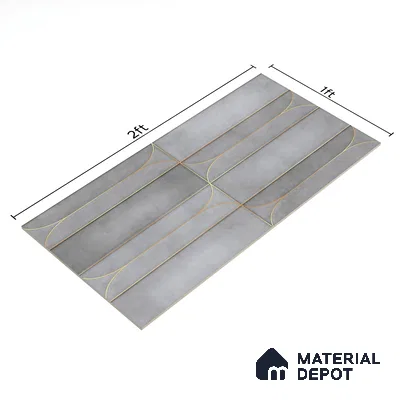 Faux Subway Wall Tile TL 05295 D Splendore Golden Arch Shadow 2 ft x 1 ft Ceramic Matte Finish - 9 mm | Suitable for Bathroom, Balcony, Kitchen Walls & Backsplashes | Please Expect a Slight Variation of Pattern (Sample)