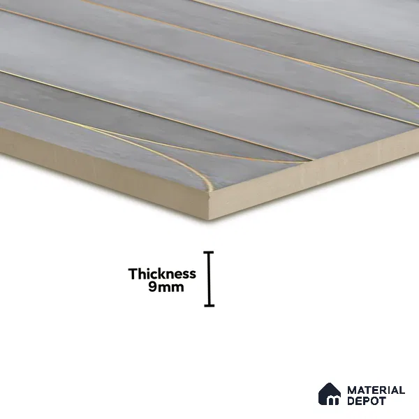 Faux Subway Wall Tile TL 05295 D Splendore Golden Arch Shadow 2 ft x 1 ft Ceramic Matte Finish - 9 mm | Suitable for Bathroom, Balcony, Kitchen Walls & Backsplashes | Please Expect a Slight Variation of Pattern (Sample)