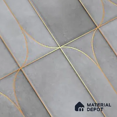 Faux Subway Wall Tile TL 05295 D Splendore Golden Arch Shadow 2 ft x 1 ft Ceramic Matte Finish - 9 mm | Suitable for Bathroom, Balcony, Kitchen Walls & Backsplashes | Please Expect a Slight Variation of Pattern (Sample)