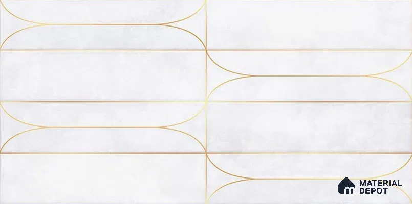 Faux Subway Wall Tile TL 05295 E Splendore Golden Arch Frost 2 ft x 1 ft Ceramic Matte Finish - 9 mm | Suitable for Bathroom, Balcony, Kitchen Walls & Backsplashes | Please Expect a Slight Variation of Pattern (Sample)