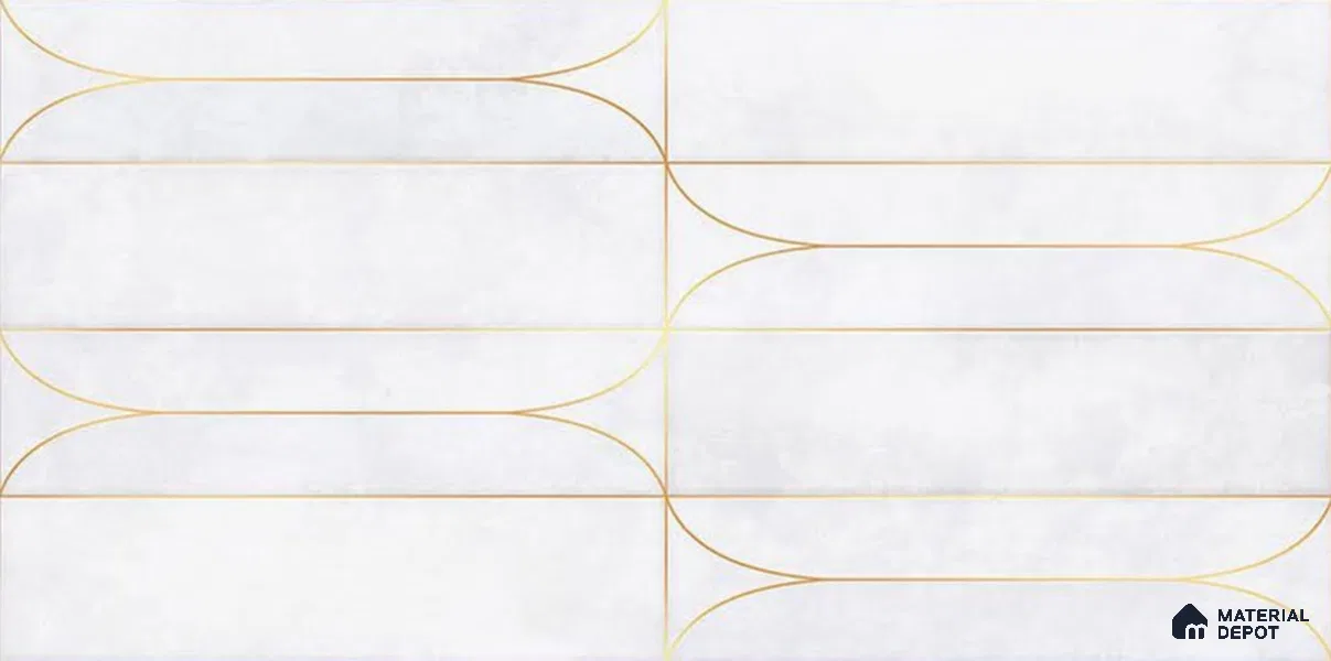 Faux Subway Wall Tile TL 05295 E Splendore Golden Arch Frost 2 ft x 1 ft Ceramic Matte Finish - 9 mm | Suitable for Bathroom, Balcony, Kitchen Walls & Backsplashes | Please Expect a Slight Variation of Pattern (Sample)