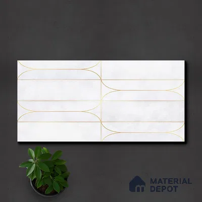 Faux Subway Wall Tile TL 05295 E Splendore Golden Arch Frost 2 ft x 1 ft Ceramic Matte Finish - 9 mm | Suitable for Bathroom, Balcony, Kitchen Walls & Backsplashes | Please Expect a Slight Variation of Pattern (Sample)