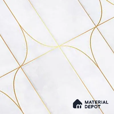 Faux Subway Wall Tile TL 05295 E Splendore Golden Arch Frost 2 ft x 1 ft Ceramic Matte Finish - 9 mm | Suitable for Bathroom, Balcony, Kitchen Walls & Backsplashes | Please Expect a Slight Variation of Pattern (Sample)