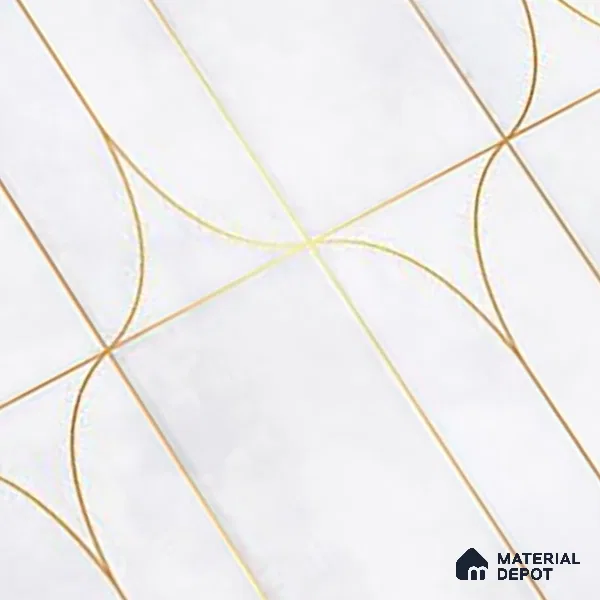 Faux Subway Wall Tile TL 05295 E Splendore Golden Arch Frost 2 ft x 1 ft Ceramic Matte Finish - 9 mm | Suitable for Bathroom, Balcony, Kitchen Walls & Backsplashes | Please Expect a Slight Variation of Pattern (Sample)